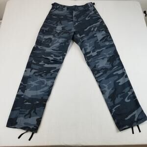 Rothco Cargo Pants Womens 30x31 Blue Camo BDU Adjustable Waist Drawstring Hem